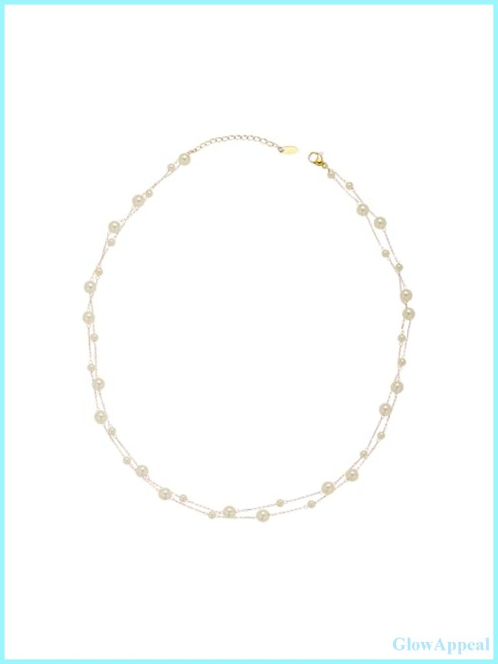 Dainty Pearl Choker Necklace 18k Gold Plated Titanium Steel Handmade